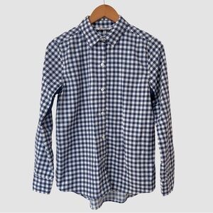 Solumbra Blue/White Button Up Gingham Boyfriend Shirt XS ($150)